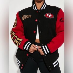 New San Francisco 49ers Letterman jacket Black/Red